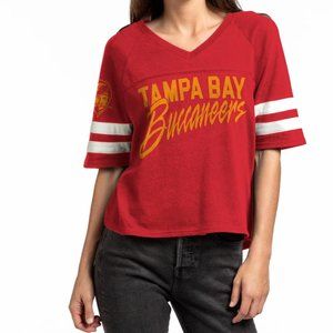 Junk Food Womens NFL Tampa Bay Buccaneers V-Neck Tee Shirt New